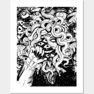 Gothic Manga Medusa - Greek Mythology Lover Snakes Serpens Posters and Art